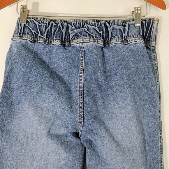 VTG Motherhood Women's High-Rise Flare Jeans Size M Elastic Waist Medium Wash - Picture 6 of 9